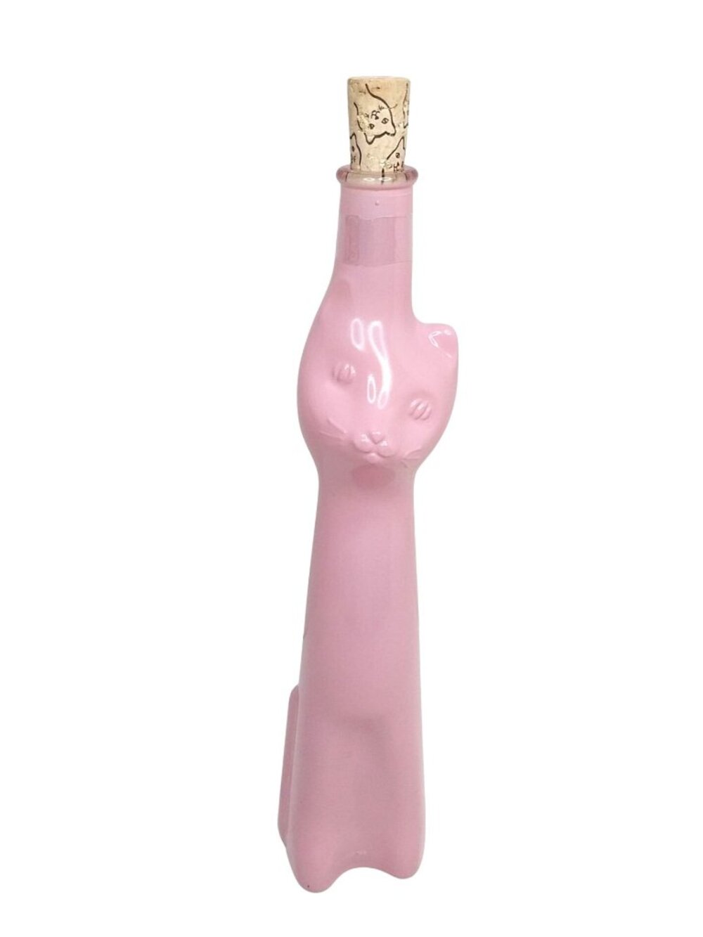 Happy Cat Moselland Pink Cat-Shaped Empty Wine Bottle Cork 2025 German Riesling